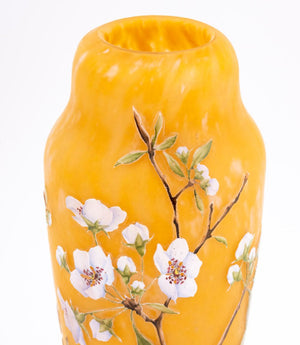 Daum Nancy Cameo and Enameled Art Glass Vase (9898326163763)