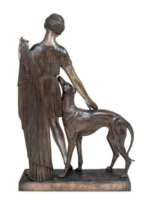 Ignacio Gallo "Woman and Greyhound" Bronze (9775734260019)