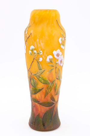 Daum Nancy Cameo and Enameled Art Glass Vase (9898326163763)