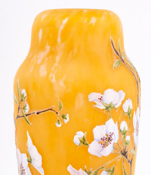 Daum Nancy Cameo and Enameled Art Glass Vase (9898326163763)