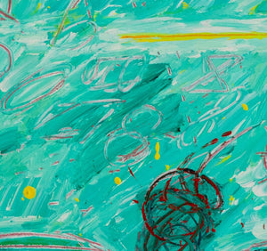 Elfi Schuselka Abstract in Turquoise Oil on Canvas (9768145158451)