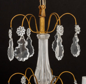 Italian Gilt Metal Cut Glass Six-Light Chandelier (9883971060019)