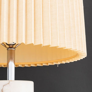Modern White Marble Cylinder Table Lamps, Pair (9883975418163)