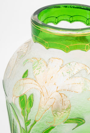 Honesdale Green Cameo Glass Vase, ca. 1900 (9806478737715)