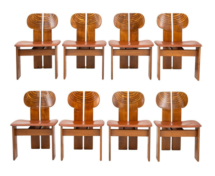 Afra & Tobia Scarpa "Africa" Dining Chairs, 8