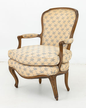 Louis XVI Style Walnut Fauteuils, Pair (9887533990195)