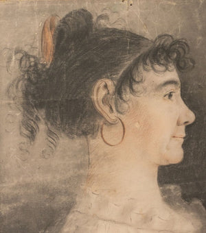 English School Portrait of a Woman Charcoal (9887588254003)