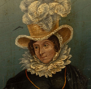 English Portrait of a Woman Oil on Panel, 19th C. (9887595430195)