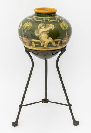 Italian Neoclassical Style Glazed Ceramic Vase (9887612174643)