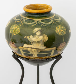 Italian Neoclassical Style Glazed Ceramic Vase (9887612174643)