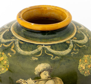 Italian Neoclassical Style Glazed Ceramic Vase (9887612174643)