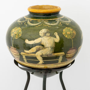 Italian Neoclassical Style Glazed Ceramic Vase (9887612174643)