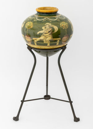 Italian Neoclassical Style Glazed Ceramic Vase (9887612174643)