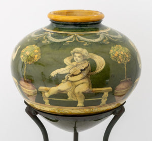 Italian Neoclassical Style Glazed Ceramic Vase (9887612174643)