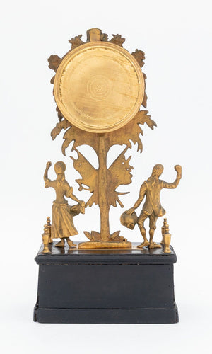 Empire Style Gilt Metal Ebonized Mantle Clock (9887677153587)