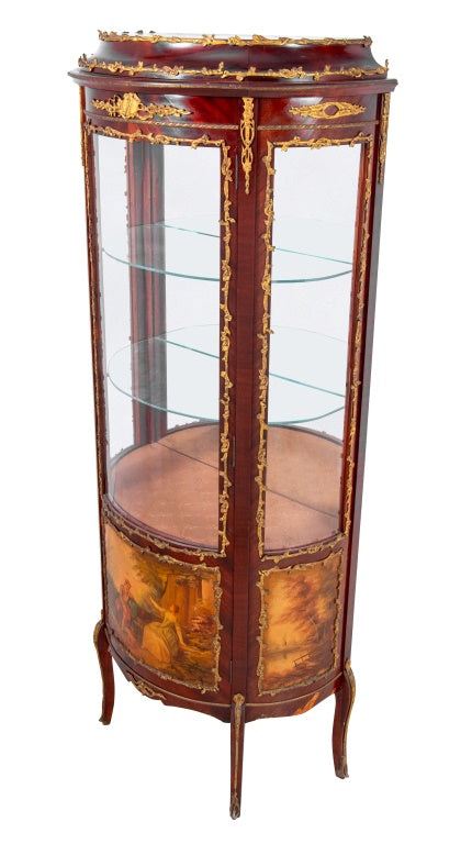 Louis XV Style Gilt Metal Vernis Martin Vitrine