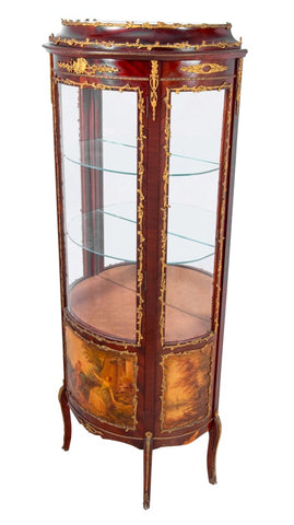 Louis XV Style Gilt Metal Vernis Martin Vitrine