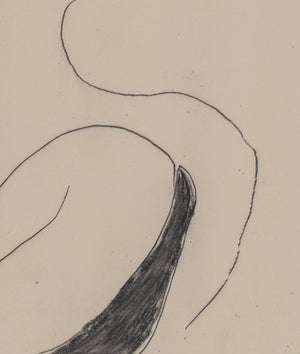 Roger Hilton Seated Female Nude Charcoal on Paper (9741255868723)