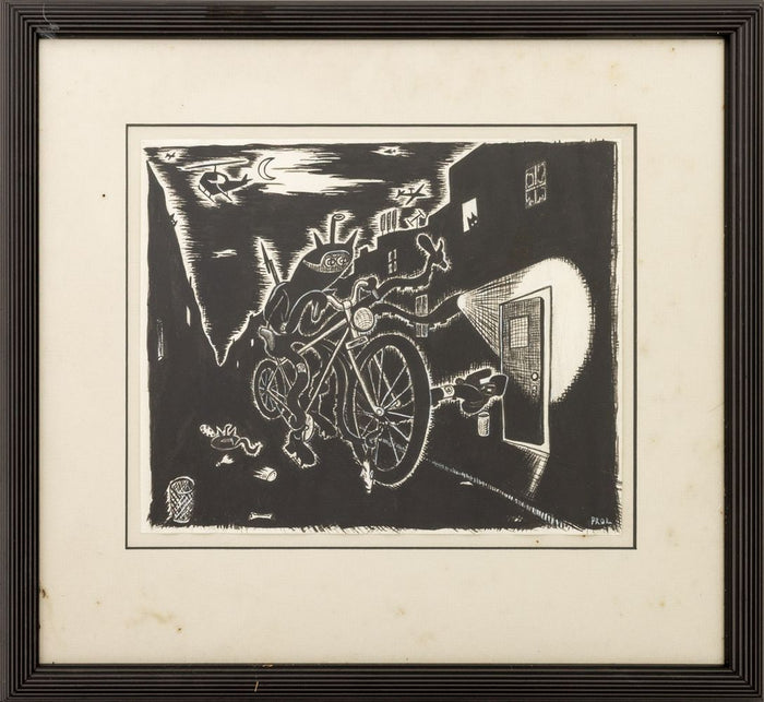 Rick Prol "Night Hunter" India Ink on Paper, 1999