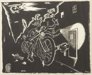 Rick Prol "Night Hunter" India Ink on Paper, 1999 (9885179740467)
