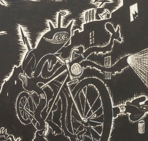 Rick Prol "Night Hunter" India Ink on Paper, 1999 (9885179740467)