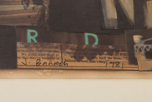 Joan Banach Mixed Media Collage, 1981 (9884034826547)