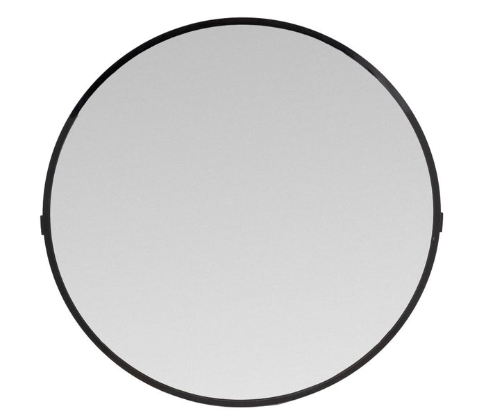 Art Deco Style Black Circular Mirror