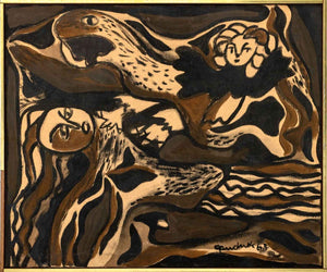 Walter Gaudnek "The Creation of Eve" Oil, 1963