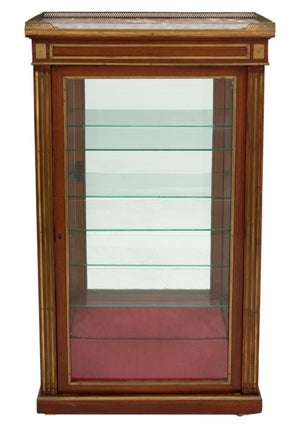 French Brass Mounted Mahogany and Marble Vitrine (9738485104947)