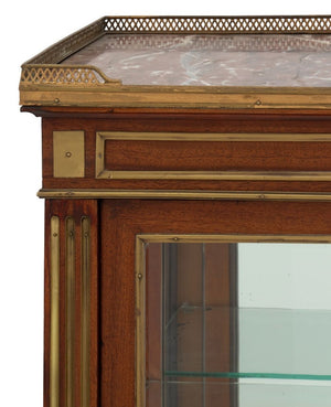 French Brass Mounted Mahogany and Marble Vitrine (9738485104947)