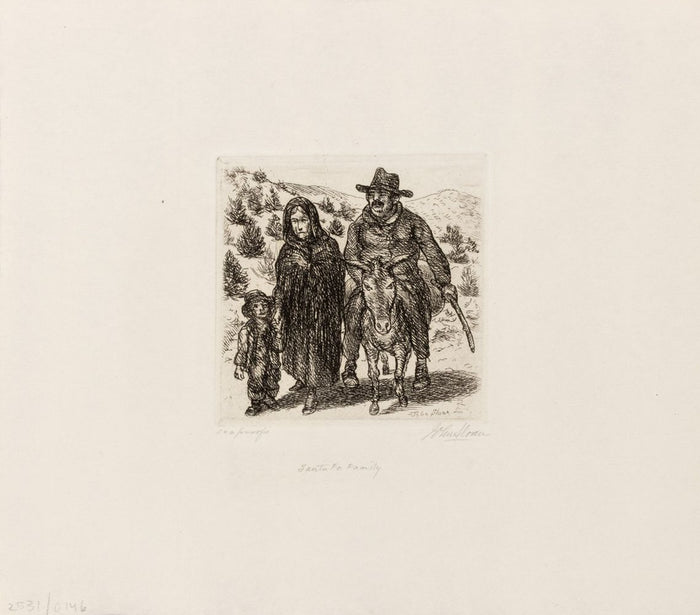 John Sloan "Sante Fe Family" Etching, 1937