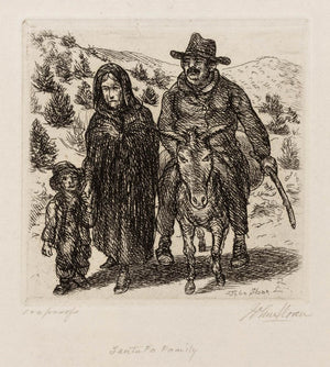 John Sloan "Sante Fe Family" Etching, 1937 (9883774452019)