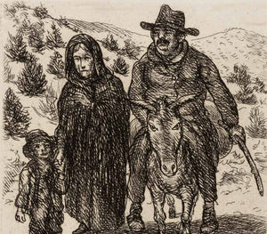 John Sloan "Sante Fe Family" Etching, 1937 (9883774452019)