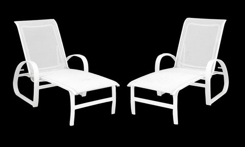 Telescope Furniture Outdoor Chaise Longues, Pair