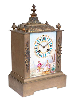 French Gilt Metal and Sevres Attr. Porcelain Clock (9790404624691)