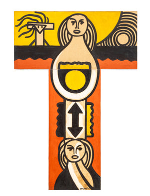 Walter Gaudnek "Ascending..." Oil on Canvas, 1970