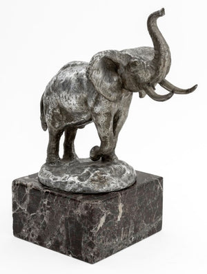 James L. Clark Silvered Bronze Elephant Sculpture (9741272416563)