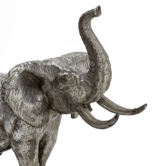 James L. Clark Silvered Bronze Elephant Sculpture (9741272416563)