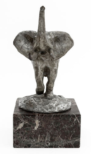James L. Clark Silvered Bronze Elephant Sculpture (9741272416563)