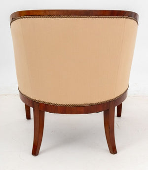 Biedermeier Upholstered Fruitwood Tub Chair (9814339584307)