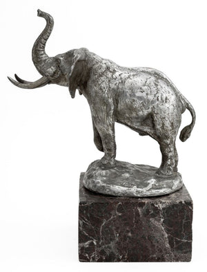 James L. Clark Silvered Bronze Elephant Sculpture (9741272416563)