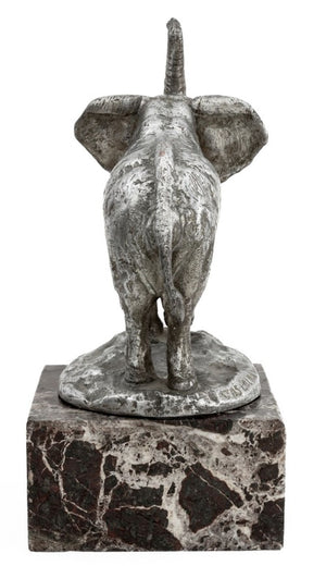 James L. Clark Silvered Bronze Elephant Sculpture (9741272416563)
