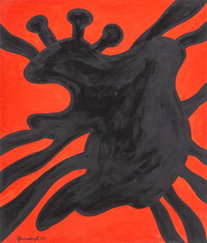Walter Gaudnek "Fighting Bull" Oil on Canvas, 1970