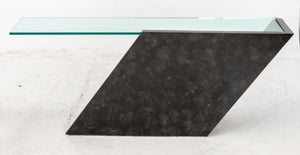 J. Wade Beam Style Glass Top Faux Marble Console (9755274772787)