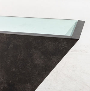 J. Wade Beam Style Glass Top Faux Marble Console (9755274772787)
