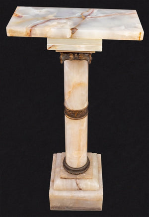 French Gilt Metal and Alabaster Pedestal (9814343811379)