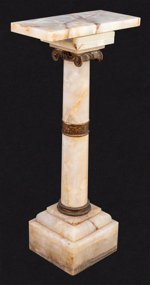 French Gilt Metal and Alabaster Pedestal (9814343811379)