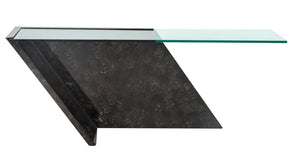 J. Wade Beam Style Glass Top Faux Marble Console (9755274772787)
