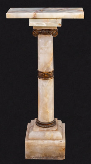 French Gilt Metal and Alabaster Pedestal (9814343811379)
