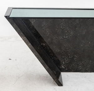 J. Wade Beam Style Glass Top Faux Marble Console (9755274772787)